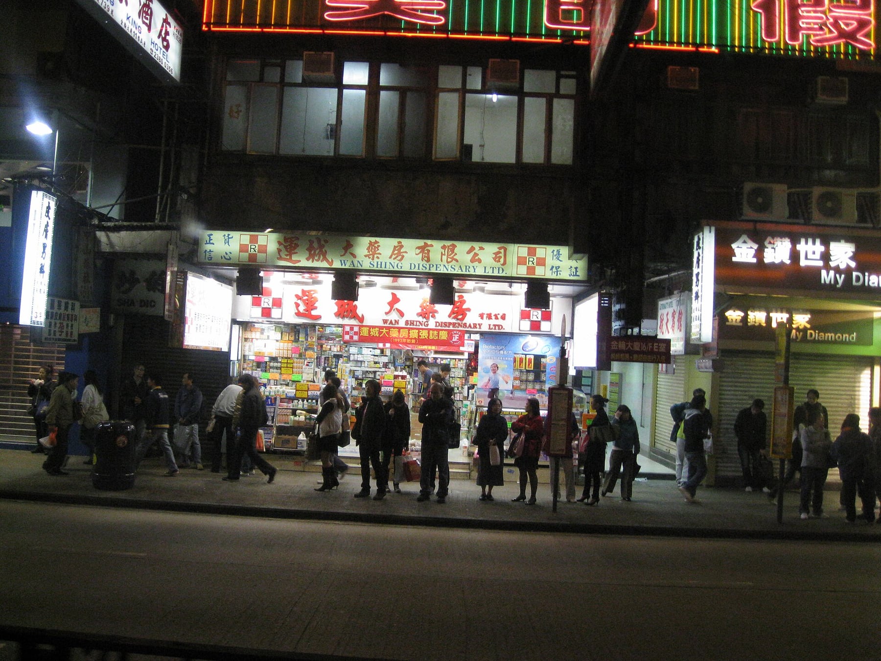 旺角弥敦道夜间街景与密集招牌